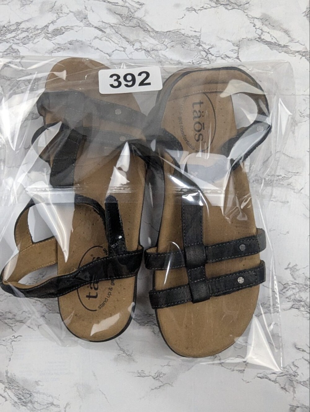 Taos Trophy 2 Black Leather Strappy Comfort Sandals Women's Size 7 - Picture 14 of 14
